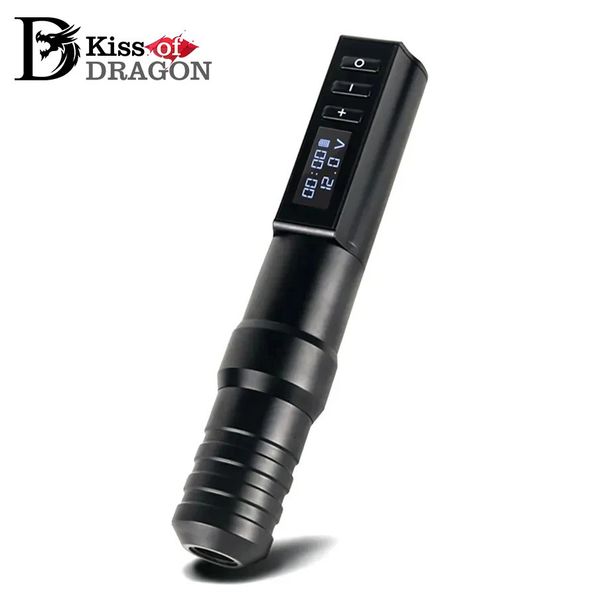 Penna per macchinetta per tatuaggi wireless professionale Kiss of Dragon con display a LED digitale con motore coreless portatile per body art 240124
