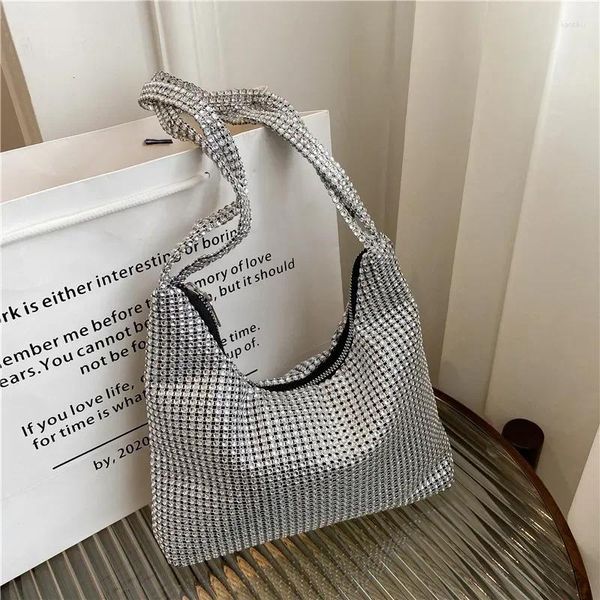 Akşam çantaları bayanlar tasarım elmas akşam yemeği koltuk altı çanta moda kişiselleştirilmiş basit rhinestone el yapımı omuz kadınlar için el çantası