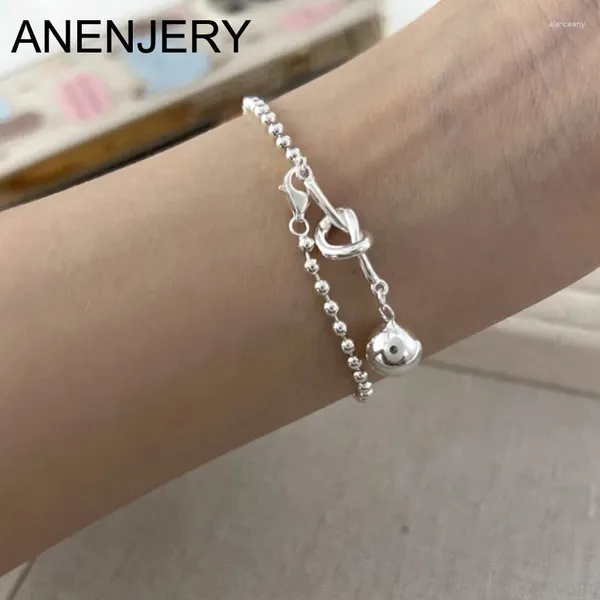 Link-Armbänder ANENJERY geknotetes kleines Kugel-Armband für Damen, Manschetten-Urlaubsgeschenke, Party-Schmuck, Enkelin, Geburtstag