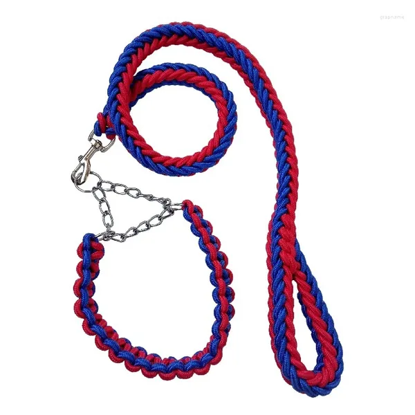 Hundehalsbänder Weiches, starkes Nylon-Luxushalsband und Leine-Set, verbesserte Version, Kette, Schwarz, Rot, Blau, Rosa, Grün, Lila, Seil