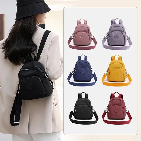 Mode Damen Rucksack Koreanischen Stil Kleine Rucksäcke Nylon Wasserdichte Mini Reise Rucksäcke Schultasche für Studenten 240130