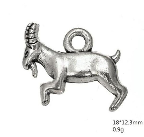 Antigo banhado a prata Billy Goat Capricórnio encantos DIY natureza jóias fazendo para pulseira ou colar3063527