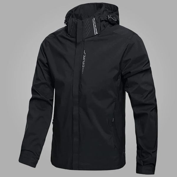 Autunno Abbigliamento Giacca Uomo Cappotti taglie forti Uomo Impermeabile con cappuccio Oversize Frangivento Capispalla Felpe da campeggio Giacche da trekking 240125