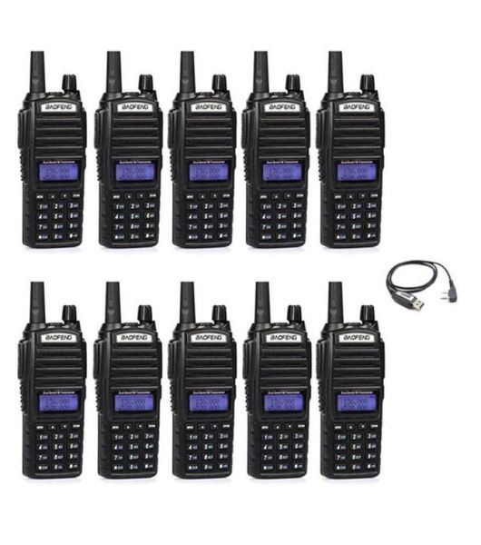 Walkie Talkie 10PCS Baofeng 8W UV82 Plus VHFUHF Dual Band portatile CB Ham Station Amateur Scanner Radio Intercome8216699