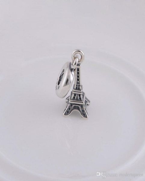 Componenti della torre Eiffel Accessori per gioielli Componenti Ciondoli perline pendenti S925 in argento sterling adatti per braccialetti stile ale086H92824284