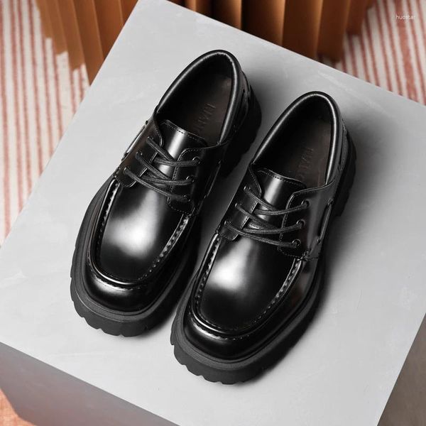 Классические туфли на шнуровке с квадратной головкой из кожи для официальной свадьбы, ручная работа, рабочая одежда для любви, элитный стиль