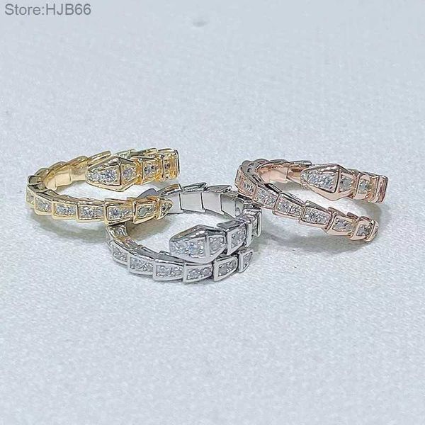 Anelli di band di gioielli di lusso BQIK JXJS925 Snake Famiglia Sterling Silver Treasure per donne versatili e personalizzati Instagram Trendy Design Design Unique Design