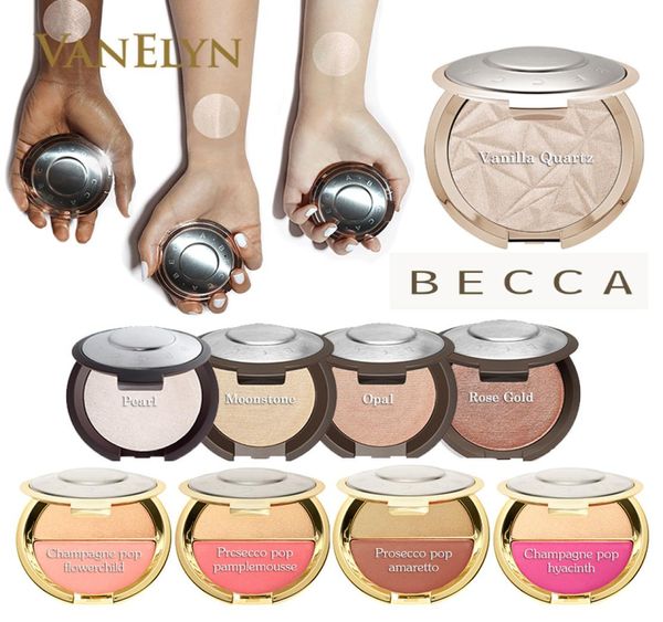 2019 Becca Vanilla Quartz Shimmering Skin Perfector Pressed Retail Pressed Powder Velvet Finish BronzerHighlighter 8136095