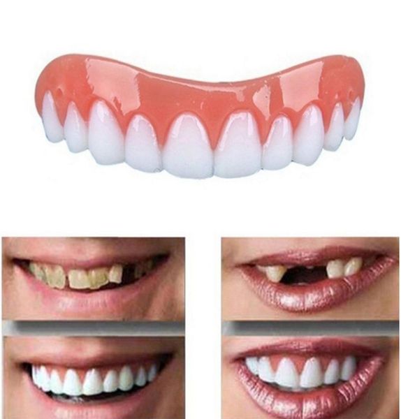 1pc superior dentes falsos silicone simulação de dentes falsos clareamento dental aparelho ferramenta escova cuidados higiene branqueamento 4675222