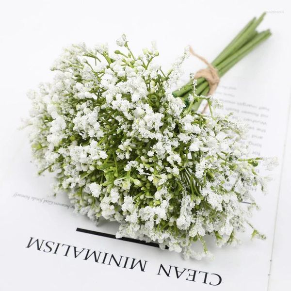 Fiori decorativi 12 pezzi / pacchetto Gypsophila artificiale bianco respiro del bambino fiore matrimonio sposa bouquet floreali fai da te decorazione vaso di casa 32 cm