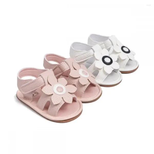Летние кроссовки для первых ходунков, милая садовая обувь для малышей, однодневная прогулочная обувь с цветочным узором для малышей, однотонная баска с противоскользящей резиновой подошвой