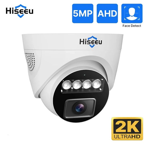 Hiseeu 5MP AHD CCTV Dome Camera Night Vision Indoor Security Câmeras de vigilância de vídeo analógicas para AHD DVR System XMEye Pro 240126