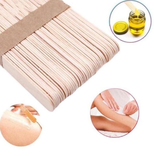 Spatole in legno Bastoncini per la depilazione del corpo Strumenti per l'epilazione dei peli del salone usa e getta Pretty Wax Waxing Stick8862449