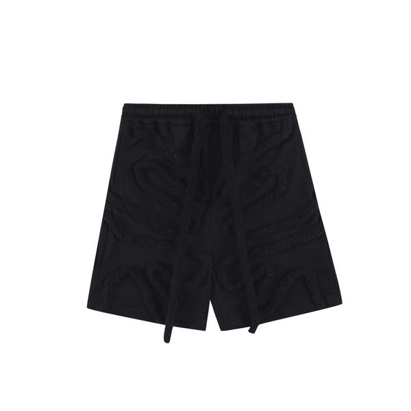 Calças Masculinas Europa e Estados Unidos Linha Brilhante Bordado Nicho Personalidade Design Shorts Casuais Marca de Moda Masculina e Feminina Calças Soltas de Cinco Quartos