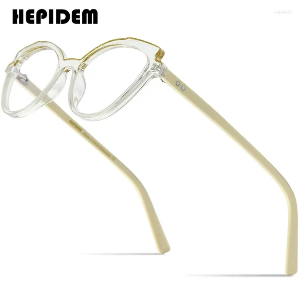 Sonnenbrillenrahmen HEPIDEM Pulver Acetat Optische Gläser Frauen Marke Designer Cat Eye Rezept Brillen 2024 Damen Brillen Brillen