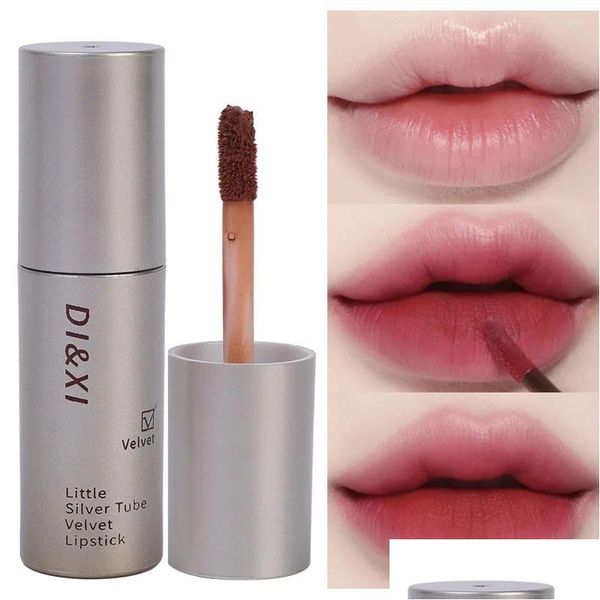 Lip Gloss 6 Cores Vermelho Marrom Maquiagem À Prova D 'Água Copo Antiaderente Veet Lama Nude Duradouro Batom Líquido Lábios Cosméticos Coreanos Drop Delivery Otmbk