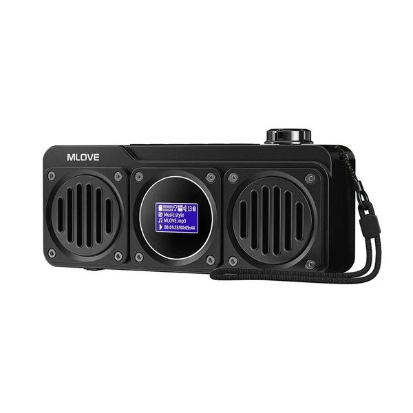 MLOVE BV810 Tragbares Bluetooth-Gerät mit FM-Radio, wasserdichtes LCD-Display, HD-kostenloser Anruf, Micro-SD-Kartensteckplatz 240126