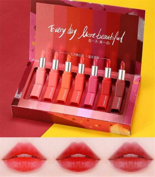 Acquista un 6 Rossetto 7 Trucco Colore Pianta Rossetto Lucidalabbra Rossetto Labbra di bellezza Trucco Rossetto a lunga durata set 7 giorni regalo4904845