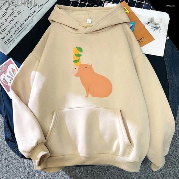 Erkek Hoodies Mutlu Noel Capybara Erkekler Baskı Sweatshirt Bebek Erkek Giysileri Sonbahar/Kış uzun kollu kız karikatür Kawaii Graphic