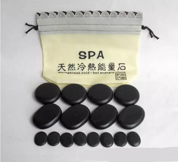 pedras de massagem massagem energia natural conjunto de pedras de massagem spa pedra de basalto 16pcs4994792