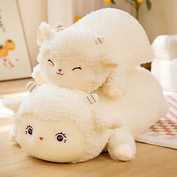 Enorme cartone animato pecora animale peluche farcito grande lungo morbido abbraccio cuscino bambola agnello Kawaii decorazioni per la casa bambini ragazze regalo di compleanno 240202