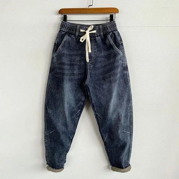 Männer Jeans Mann Cowboy Hosen Konische Harem Hosen Elastische Stretch Gespleißt Original Koreanische Stil Übergröße 2024 Trend Mode Xs