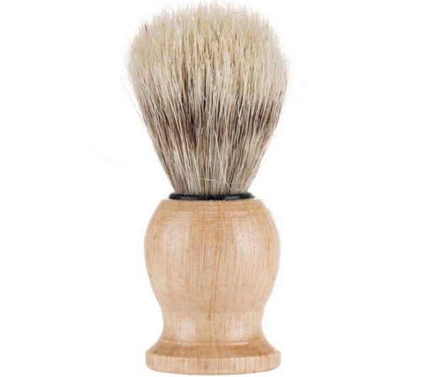 Escova de barbear masculina urso texugo cabelo barbear cabo de madeira navalha ferramenta de barbeiro kit de pincéis de beleza acessórios 9254124