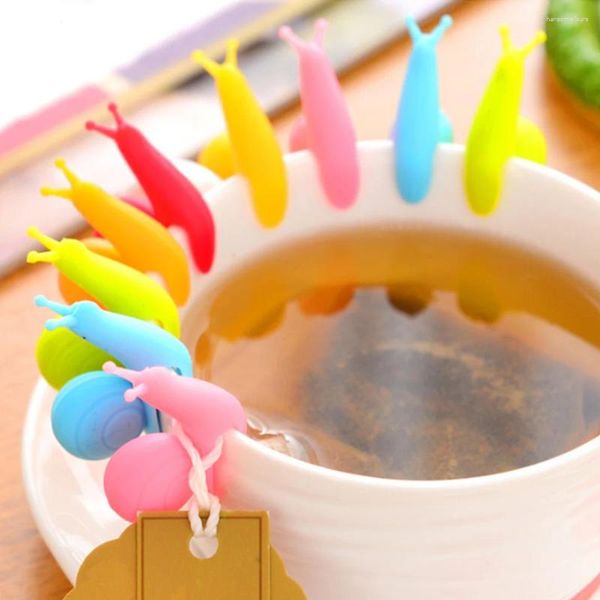 Tea Pets 1 pz creativo simpatico supporto per borsa a forma di lumaca tazza in silicone clip per tazze tazza da tè decorazione regalo strumenti per clip appese