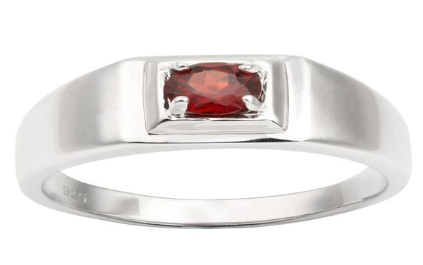 Anel de prata 925 de granada vermelha natural para homens joias banda pura 55mm pedra preciosa de cristal redondo presente de aniversário de janeiro r503rgn9813556