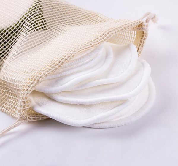 Многоразовые ватные подушечки, очищающие салфетки для лица, подушечки, наборы для снятия макияжа, моющиеся, защита окружающей среды, с мешком для белья8732733