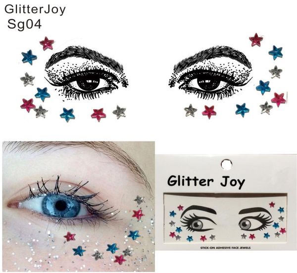 SG04 Simples Forma de Estrela Strass Ao Redor dos Olhos e Rosto Gem Jewel Trendy Party Body Paint Decoration5966729