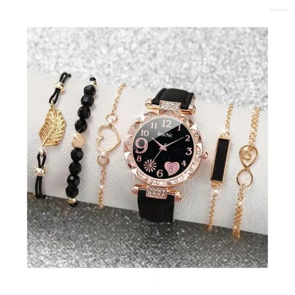 Orologi da polso 1 Set Bracciale per orologio Quadrante rotondo Decorazioni con strass Braccialetti a catena diversi Decorazione per polso ad alta precisione Nessun ritardo inossidabile