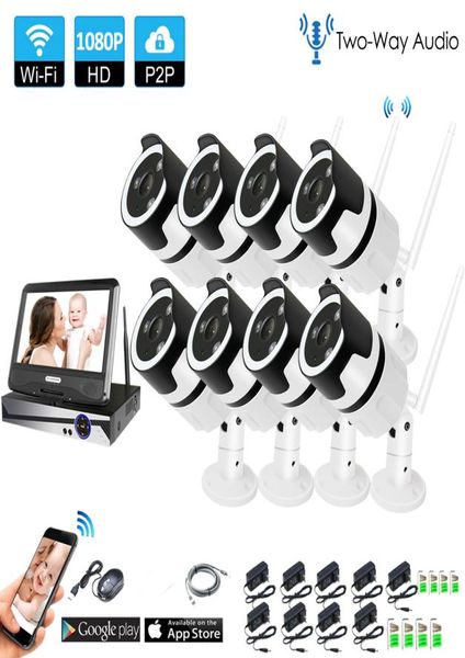 8ch áudio bidirecional talk hd kit nvr sem fio p2p 1080p indoor ir visão noturna segurança 20mp câmera ip wifi cctv system7240497