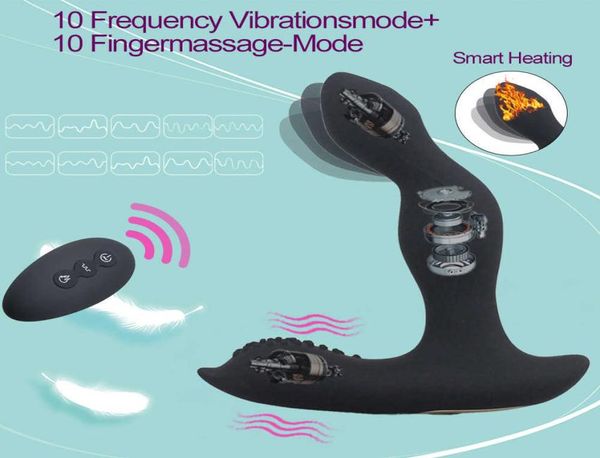 Massagem 10 velocidades rotativas 10 velocidades vibratórias masculinas massagem de próstata controle remoto vibrador anal buttplug gspot estimular gay s7929845