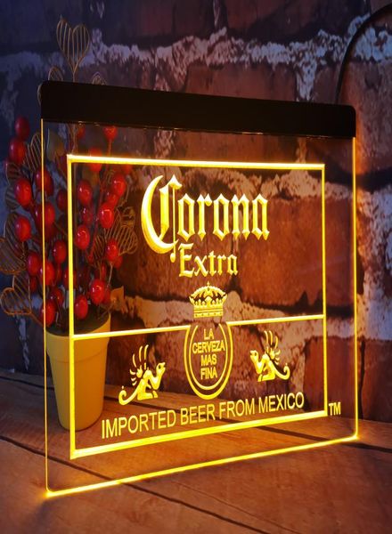 Corona Mexiko Bierbar Bar Pub Club 3D-Schilder LED-Neonlichtschild Heimdekoration Kunsthandwerk5906847