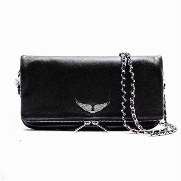 Zadig Voltaire Pochette Rock Swing Your Wings Bolsa Designer de luxo Mulheres Mens Bolsas de embreagem de couro genuíno Cross Body Ombro Totes Bolsa Moda Evenin