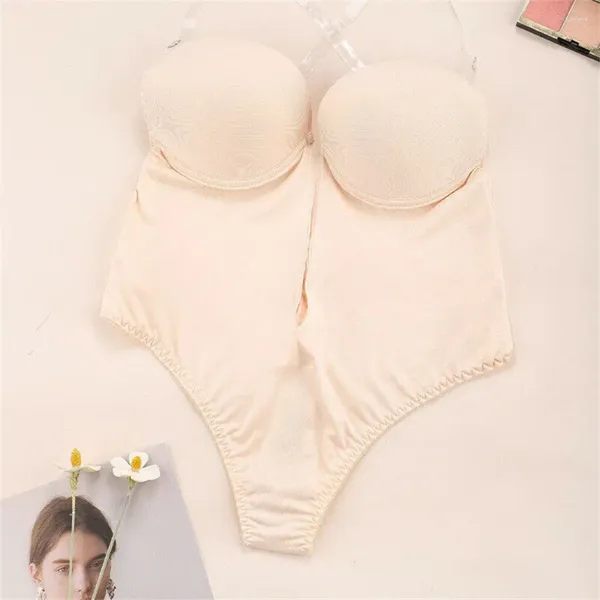 Intimo modellante da donna Perizoma modellante per il corpo da donna Abito senza schienale Reggiseno push up invisibile Intimo completo con scollo a U