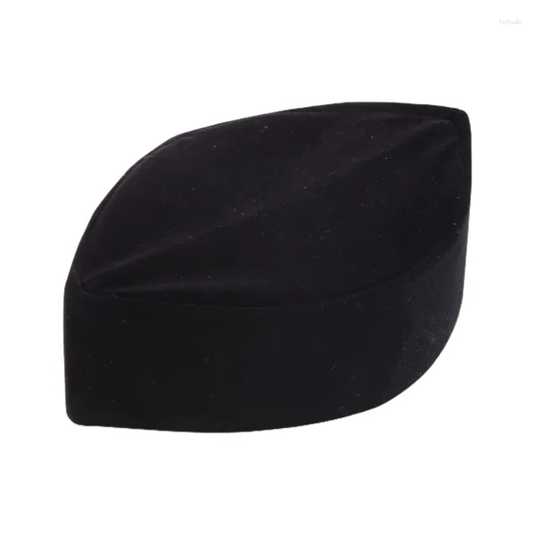 Береты, мусульманская мужская бархатная черная шапка куфи, исламская турецкая такке, складная осенне-зимняя молитвенная кепка, хиджаб, Аравийский тюрбан