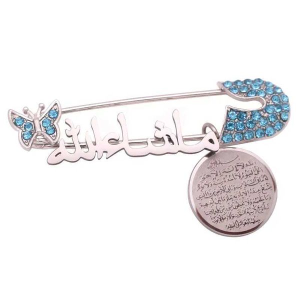 Islam Muçulmano Deus Disposto Broche Lote Bebê Pin Strass Vintage Jóias Rosa Coroa Pinos Bulk Broches Para Casamento Barato Corsage Flores 230920