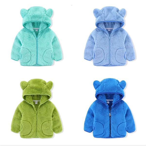 Jumping Meters Ankunft Herbst Frühling Fleece Jungen Mädchen Hoodies Bunte Baby Jacken Reißverschluss Nette Baby Mäntel Kinder Langarm 240122