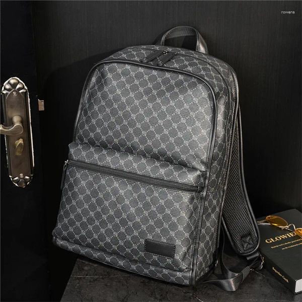 Mochila Moda Masculina Design Mochilas Masculinas Xadrez Grande Capacidade de Viagem Masculino Saco de Livro Escolar Back Pack