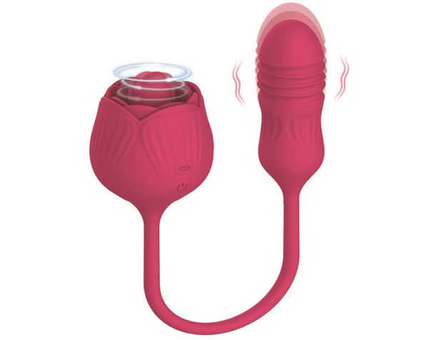 Nuovi strumenti per massaggi donna Vibratori telescopici Tougue leccare modelli per succhiare Royal Rose Sex Toy Spinta Dildo Ventosa per clitoride estesa To9676391