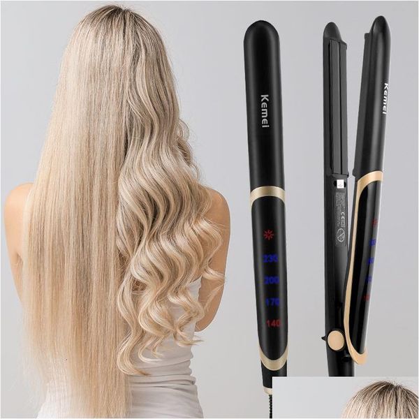 Curling Irons Profissional Alisador de Cabelo Curler Flat Ferro Negativo Íon Infravermelho Alisamento Corrugation Cuidados 230821 Drop Entregar DHC4K