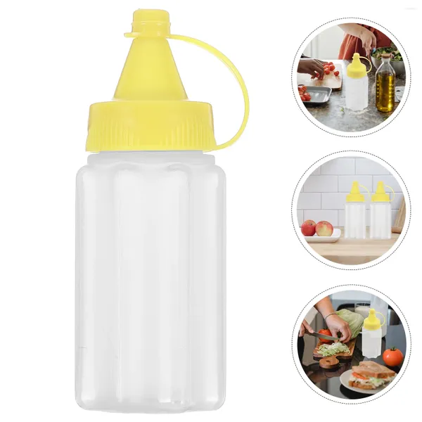 Set di stoviglie 4 pezzi Bottiglia di salsa spremuta Bottiglie di olio d'oliva Contenitore per insalata per condimenti Spremere plastica per uso domestico Ketchup Ampolla Pp