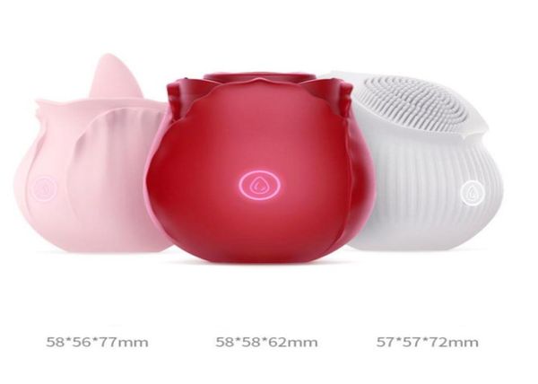 22ss Massaggiatori giocattolo del sesso Forma di rosa Vibratori succhiatori vaginali Capezzolo erotico Sucker orale Stimolazione del clitoride Potenti vibratori Wome3532479