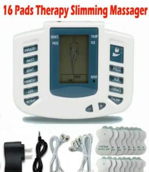 Elektrischer Stimulator, Ganzkörper-Entspannungs-Muskel-Therapie-Massagegerät, Massage, Impuls-Zehner, Akupunktur, Gesundheitspflege, Schlankheitsmaschine, 16 Pads2651307