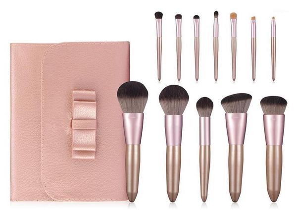 Ankunft 12-teiliges Make-up-Pinsel-Set mit luxuriöser rosa Tasche, Foundation, Kontur, Augenpuder, kosmetische Werkzeuge, Kunsthaar-Set 12601494