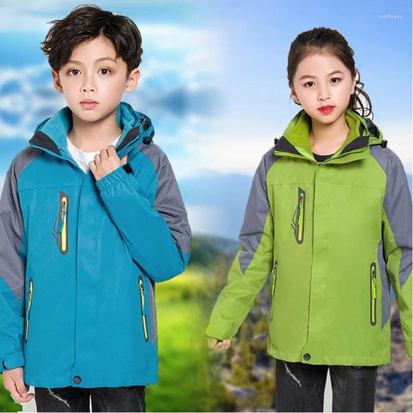 Outdoor-Jacken Kind Winter Wasserdichte Jacke Kinder Windjacke Softshell Regen Fleece Warme Mantel Wandern Camping Junge Mädchen Skifahren