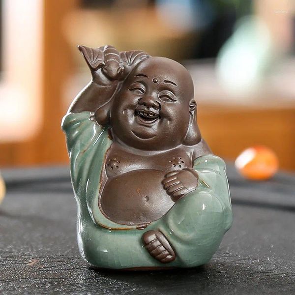 Tee-Haustiere, Kunsthandwerk, Geschenke, Heimdekorationen, China, Glücksbringer, Feng Shui, kleine Ornamente, Desktop-Buddha-Statuen