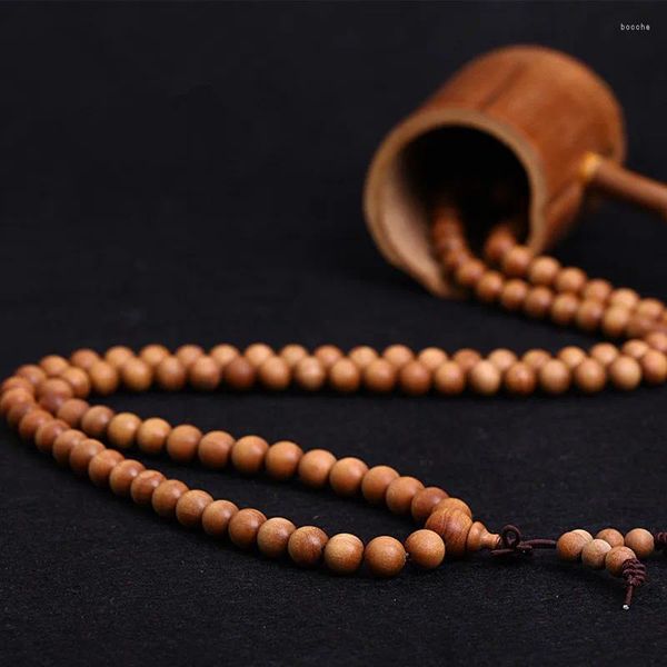 Strand India Laoshan Sandalo 108 Bracciale in legno di carne rossa